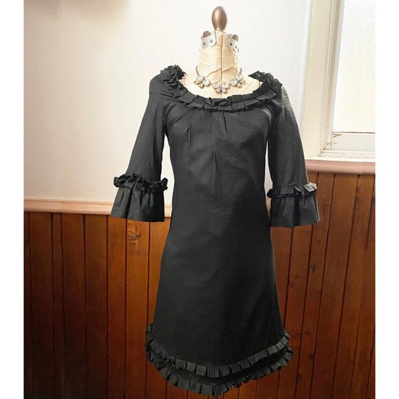 Honey & Beau Black Ruffle Cocktail Dress. Size 8AUS/4US. - Picture 1 of 8